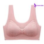 InnerRobe Women’s Butterfly Lace Seamless Bra – Ice Silk, Non Padded, Wirefree, Wide Strap, Comfortable Daily Wear Bralette - Image 2